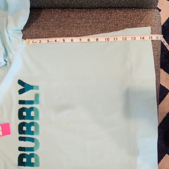 Lilly Pulitzer Aldean Sweatshirt Bubbly Block Letters Seafoam Color Women XL - Picture 6 of 9